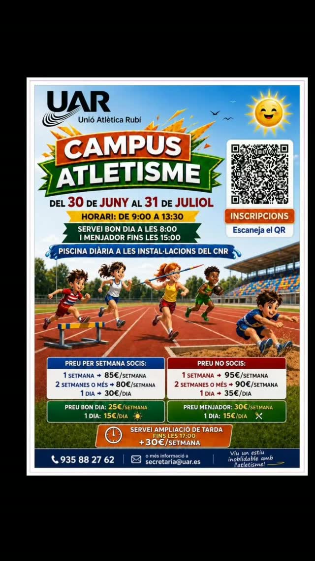 El Campus d’Atletisme de la UAR manté obertes les últimes places